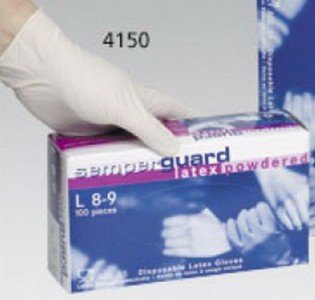SEMPERIT Semperguard Latex, S/M/L/XL, gepudert, 0.10 mm, CE/EN 374-2/EN 374/Lebensmitteltauglich, 100 Stk.