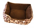 SWISSPET Leopard Sofa-Bett, 43x53x16 cm, Bett ist Kissen, waschbar