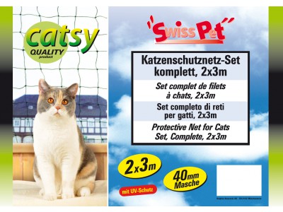 SWISSPET Catsy Universal Katzennetz Set 2 m, 40 mm, 3 m