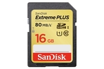 SANDISK Extreme Plus, SDHC, 16 GB, 80x, UHS-I