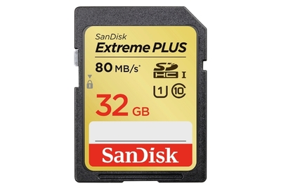 SANDISK Extreme Plus, SDHC, 32 GB, 80x, UHS-I