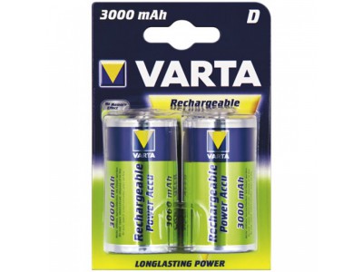 VARTA Rechargeable Power Accu, 3000 mAh, 2 Stk., 34x34x61.5 mm
