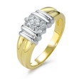  Fingerring 750/18 K Gelbgold Diamant 6, 0,33ct, bicolor