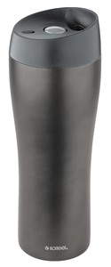 ISOSTEEL Isolierbecher Vakuum, 0.4 l, 81 mm, Quickstop Ausgiesssystem, für Einhandbedienung, titangrau, 1 Stück