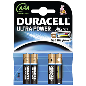 DURACELL Ultra Power AAA, Alkaline, 1.5 V, 4 Stk., Micro, LR03