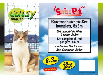 SWISSPET Catsy Universal Katzennetz Set 8 m, 40 mm, 3 m