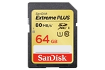 SANDISK Extreme Plus, SDXC, 64 GB, 80x, UHS-I